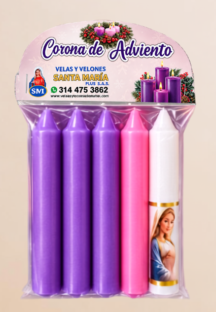 Vela Adviento Baby 12X2 CM