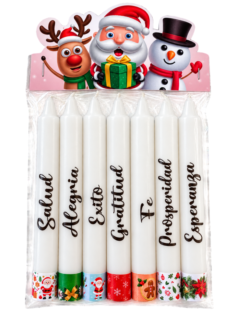 VELA NAVIDAD DESEOS BLANCA