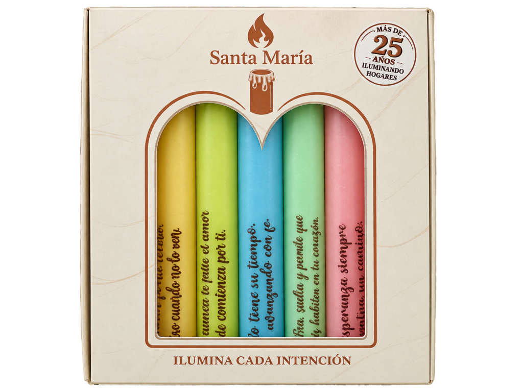 VELA SANTA MARIA MENSAJES DE FÉ (VELA PASTEL)