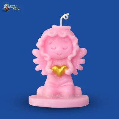Angel Corazon en base de cera